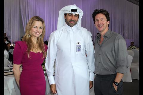 DFI's Amanda Palmer, H.E. Sheikh Jabor Bin Yousuf Al Thani and actor Andrew McCarthy